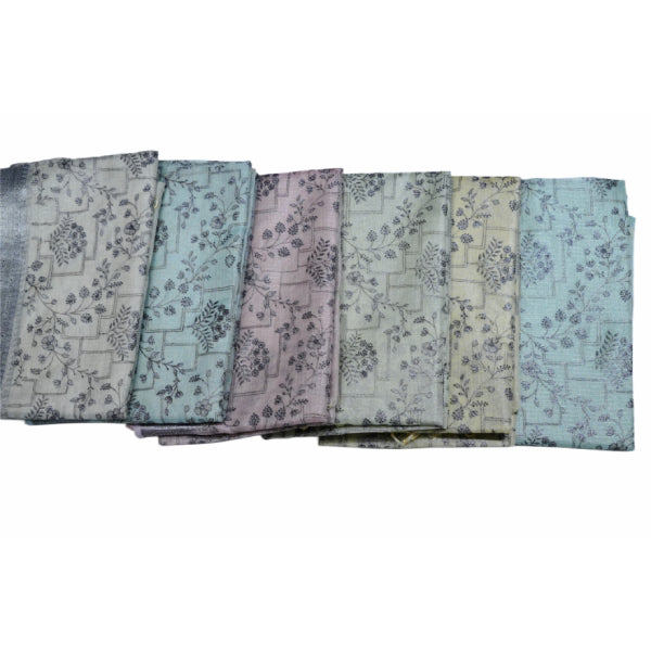 Kota Tissue Saree with All-over Silver Zari & Thread Work