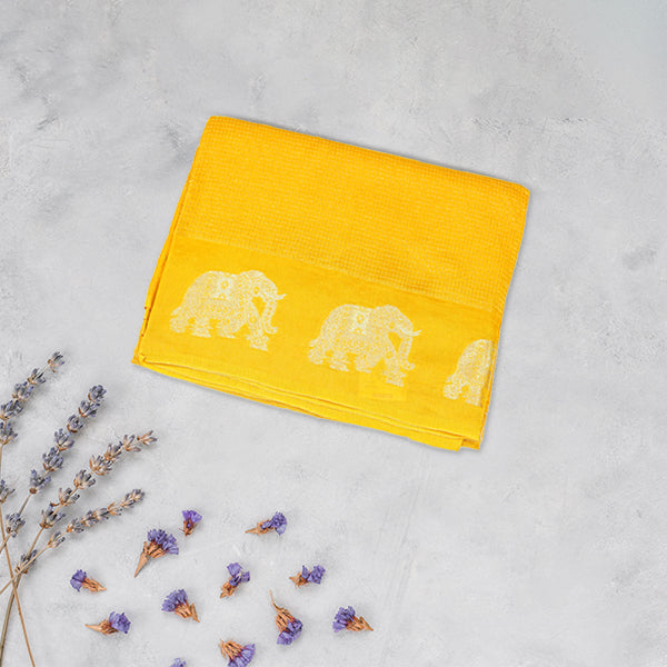 Viscos Silk Sarees with Elephant Border