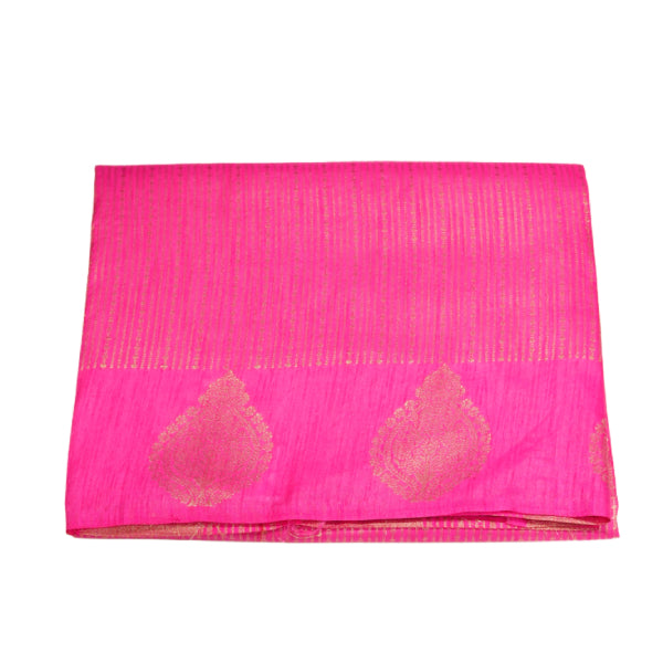 Semi Raw Silk Mango Saree with Striped Zari Line in Body Design