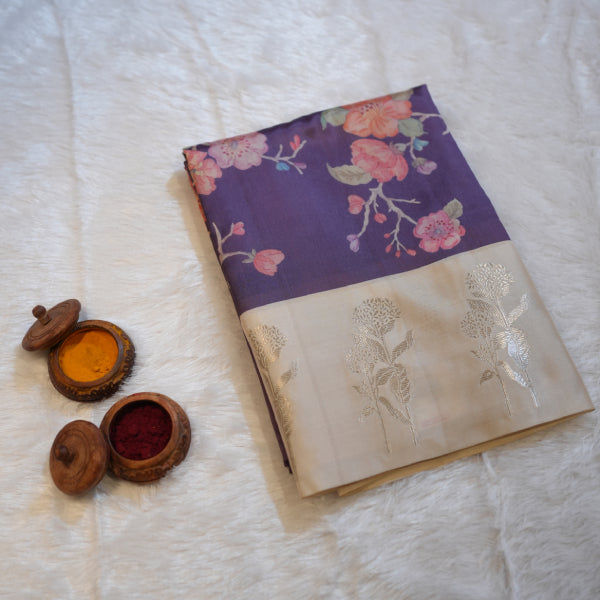 Dola Silk Sarees with Floral Pattern Design