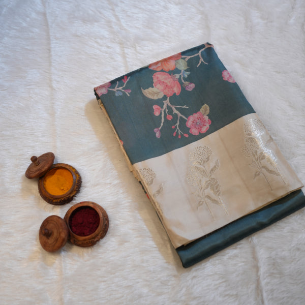 Dola Silk Sarees with Floral Pattern Design