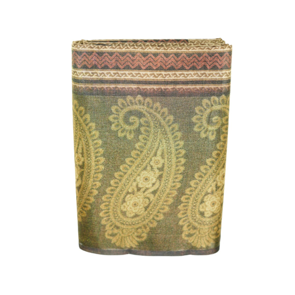 Soft Tissue Digital Printed Saree with Multi Zigzag with Line Design