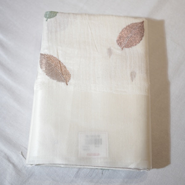 Green Silks Sarees with Copper Zari With Small Leaf Design Blouse