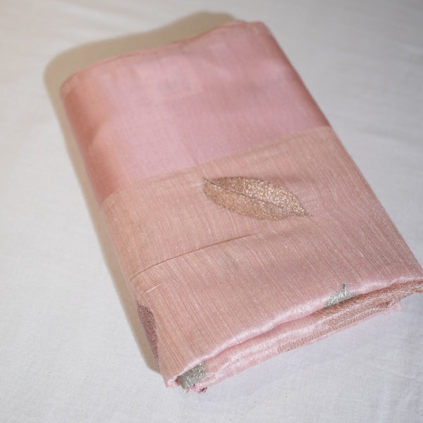 Green Silks Sarees with Copper Zari With Small Leaf Design Blouse
