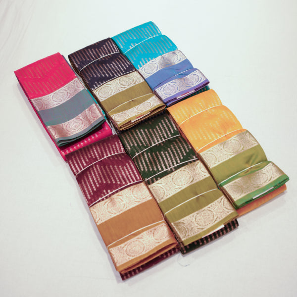 Silk Cotton Saree with Zigzag Butta Weaving