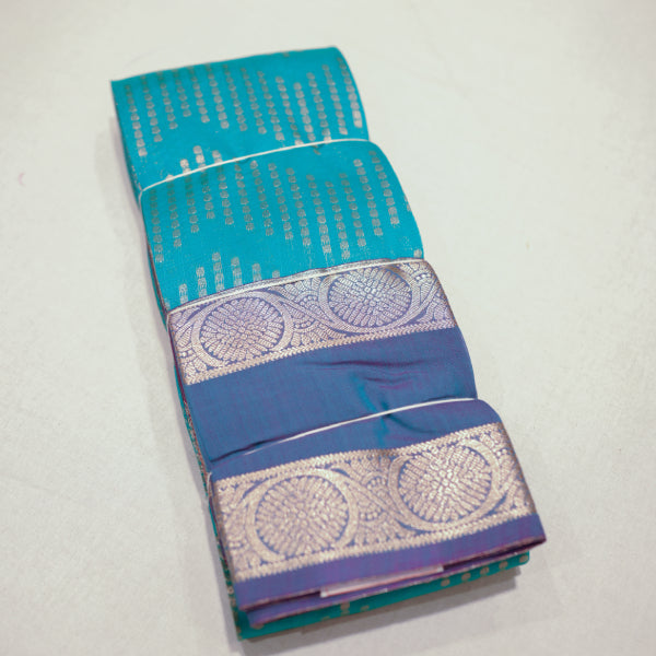 Silk Cotton Saree with Zigzag Butta Weaving