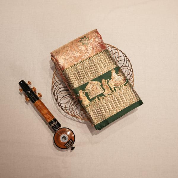 Pallukku Design Tissue Sarees with Floral and Leaf Design