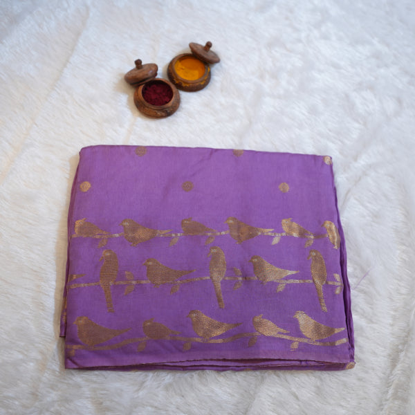 Viscos Jarket Saree with Golden Zari Butta Desig