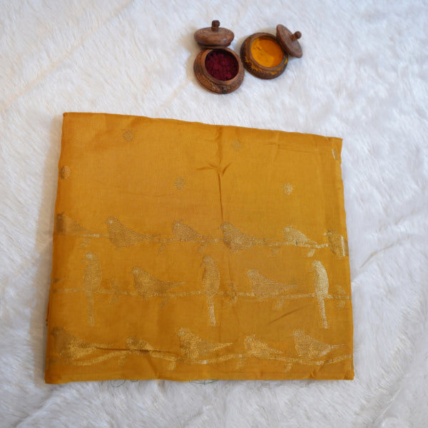 Viscos Jarket Saree with Golden Zari Butta Desig