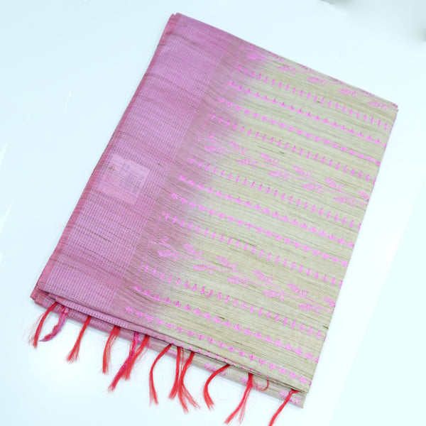 Baswada Cotton Saree with Striped Line Design Embroidered Contrast Border