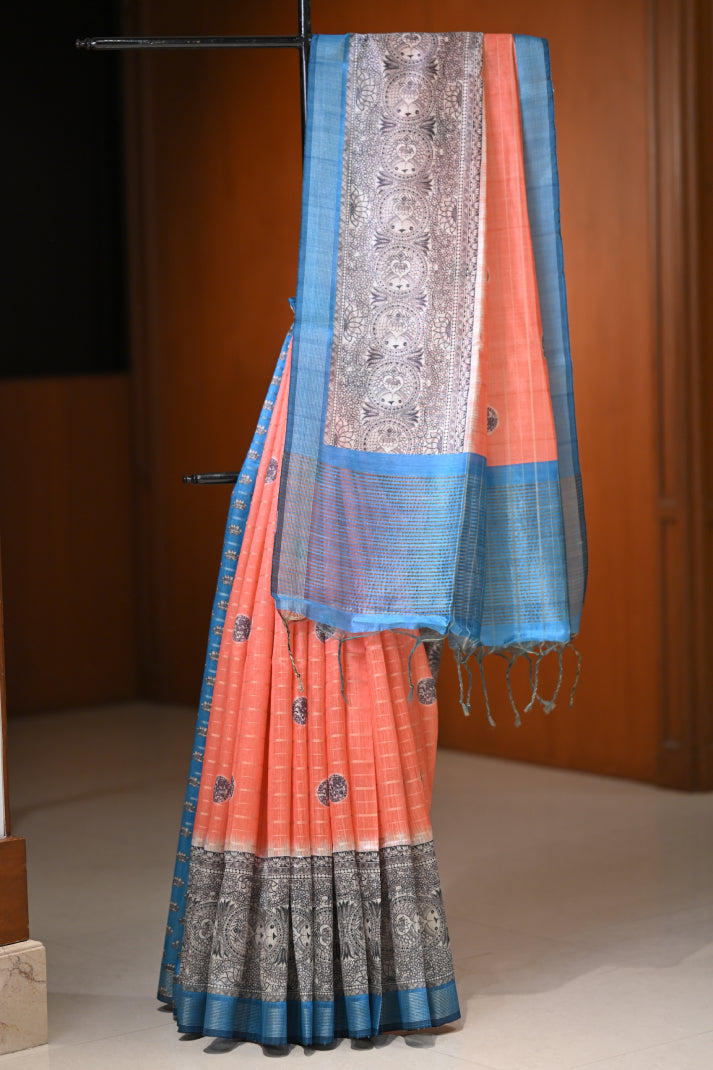 Milano Silks Saree with Water Zari Line with Duck Design