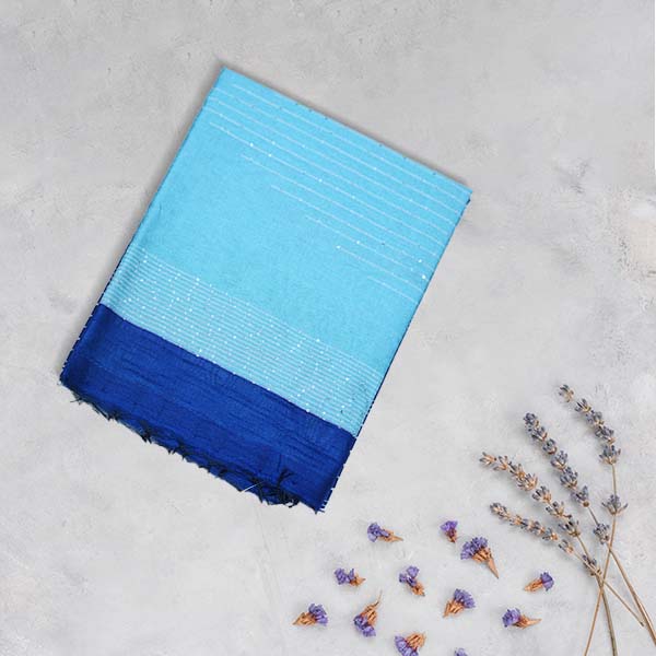 Jute Silk Sarees With Striped Weaving With Slub Line Design