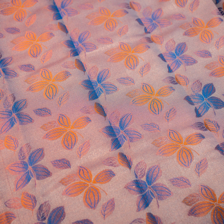 Tissue Sarees with Body Copper Silver Zari