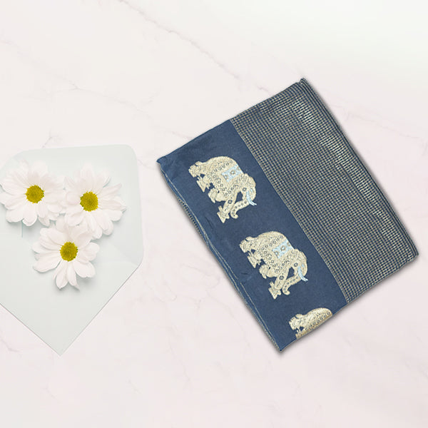 Viscos Silk Sarees with Elephant Border