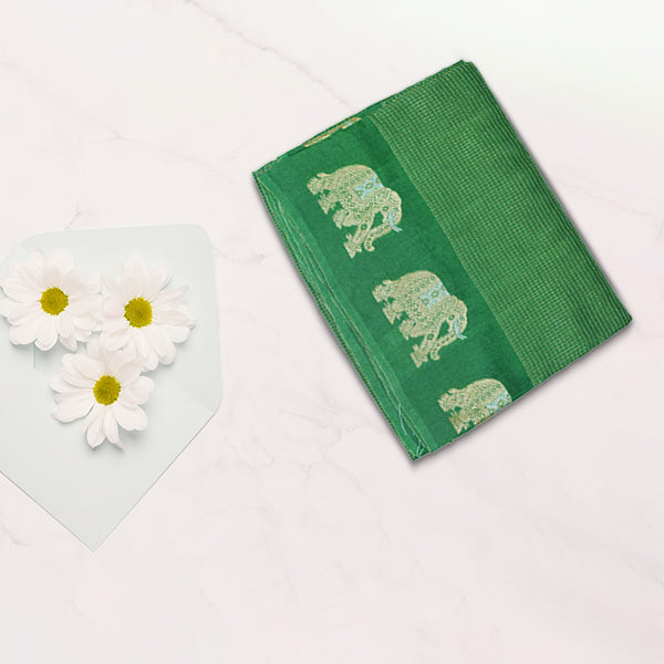 Viscos Silk Sarees with Elephant Border