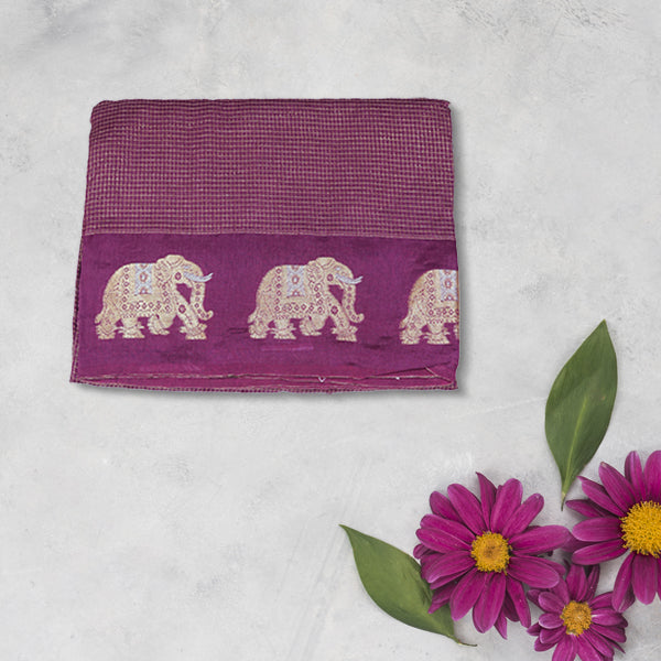Viscos Silk Sarees with Elephant Border