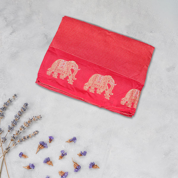Viscos Silk Sarees with Elephant Border