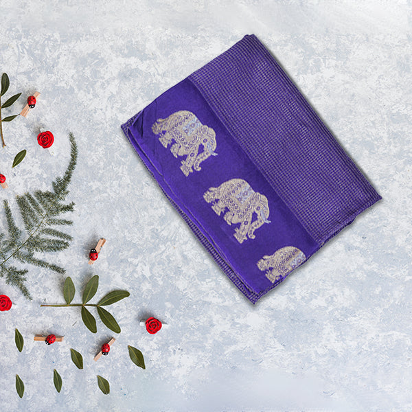 Viscos Silk Sarees with Elephant Border
