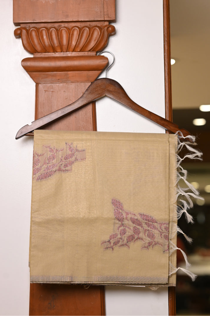 Chandheri Cotton Sarees with Fish Thread Weaving Design