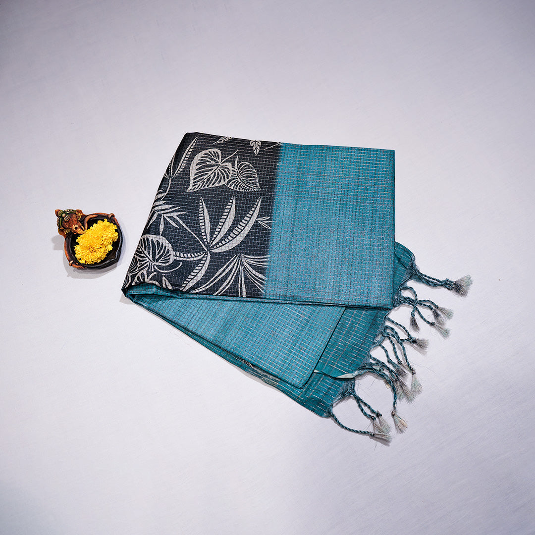 Kotta Tusser Silks Saree With Design Subtle Line Weave Finish