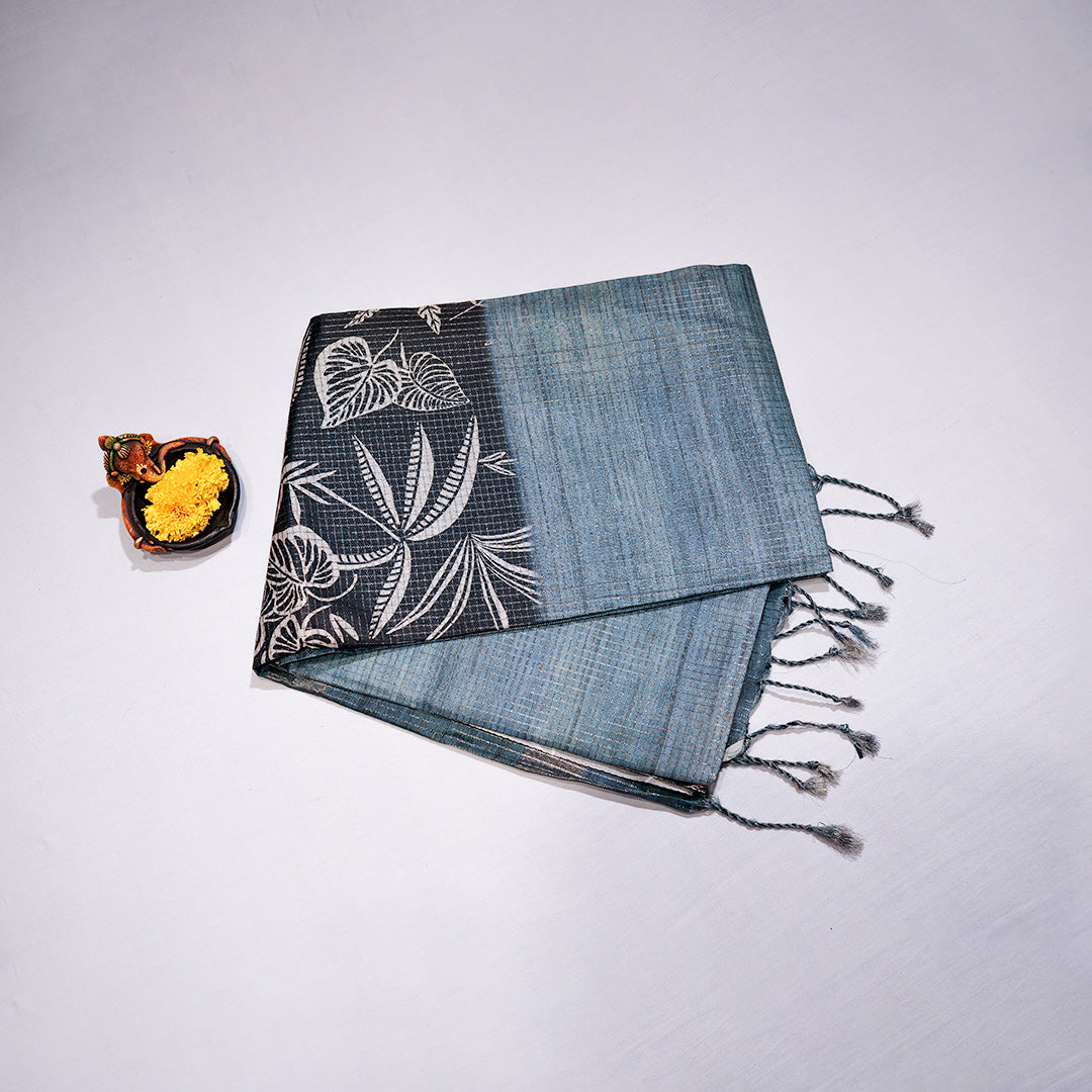 Kotta Tusser Silks Saree With Design Subtle Line Weave Finish