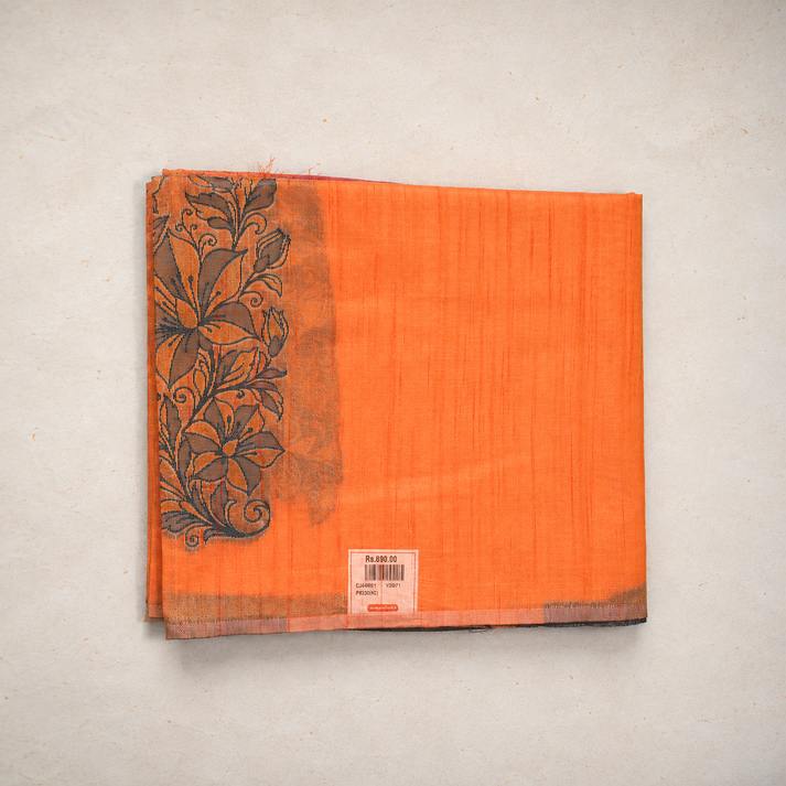 Semi Dupion Silk Saree with Flower Antic Weaving Design