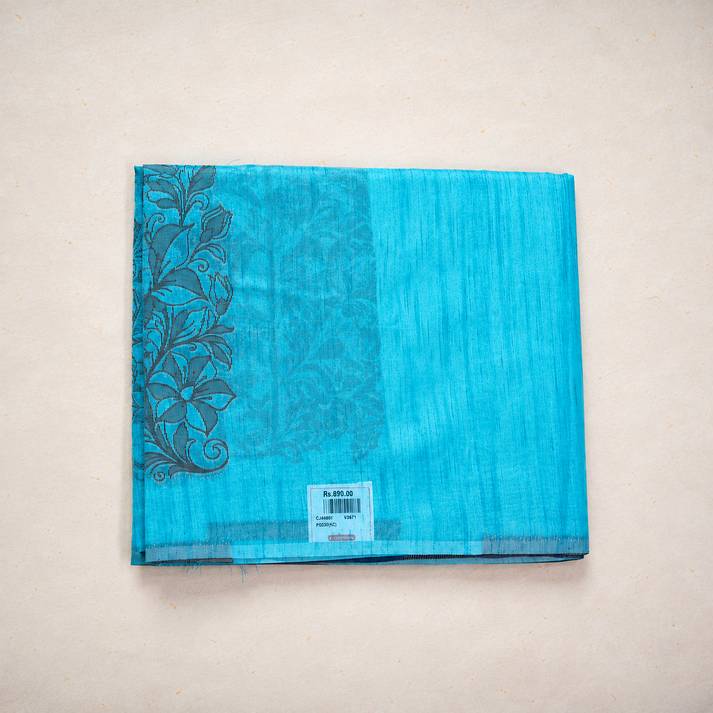Semi Dupion Silk Saree with Flower Antic Weaving Design