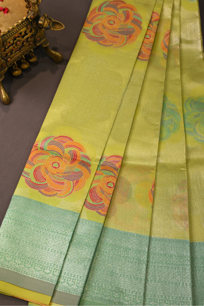 Cotton Kotta Slab Sarees with Allover Body Copper Thread Flower Putta Weaving