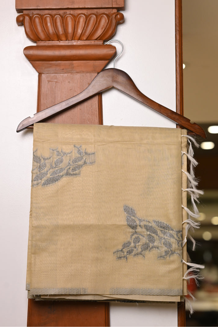 Chandheri Cotton Sarees with Fish Thread Weaving Design