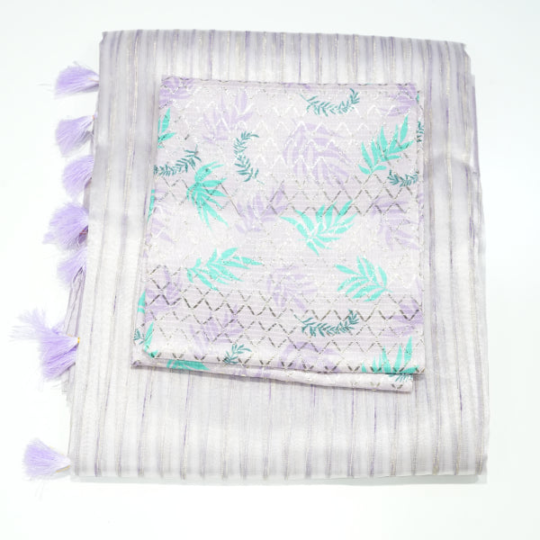 Slub Organza Sarees with Line Weaving Body Design