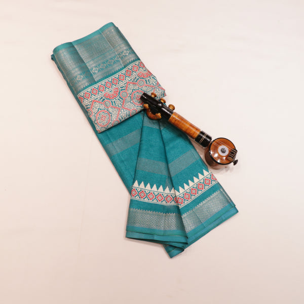 Manipuri Silk Saree with Rose Zari and Diamond Butta Hand Border