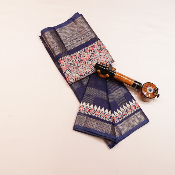 Manipuri Silk Saree with Rose Zari and Diamond Butta Hand Border