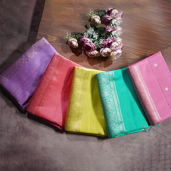 Pure Silks Sarees with Flowers Dots