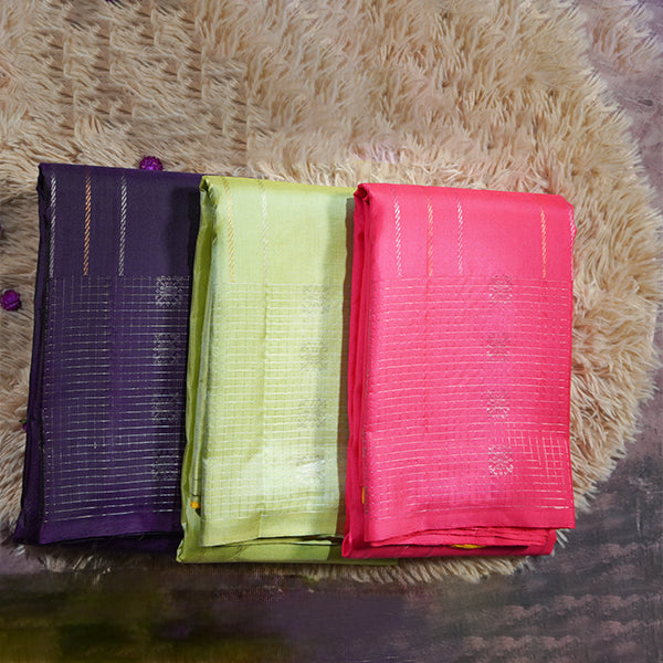 Silver Zari Line Silk Sarees