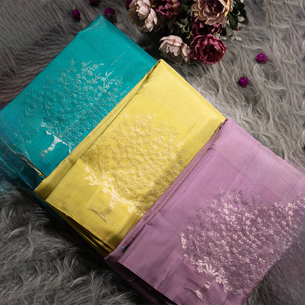 Tree Boeder Design Silk Sarees
