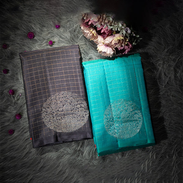 Border Design Checked Silk Sarees