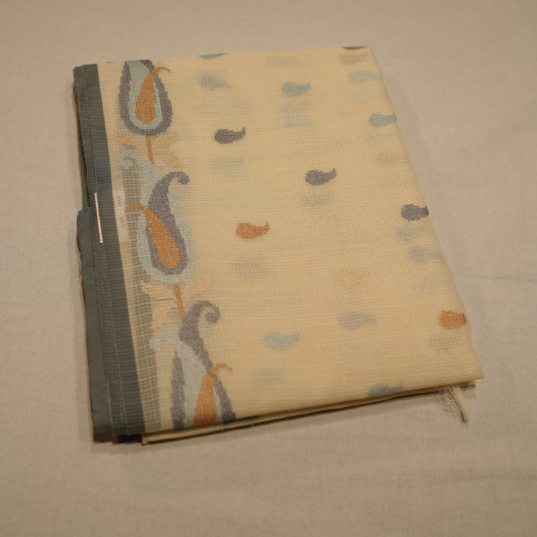 Kotta Checks Sarees with Chikan Work Design with Heavy Mango Border Design