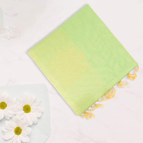 Premium Silk Cotton Saree With Traditional Kolam Pattern