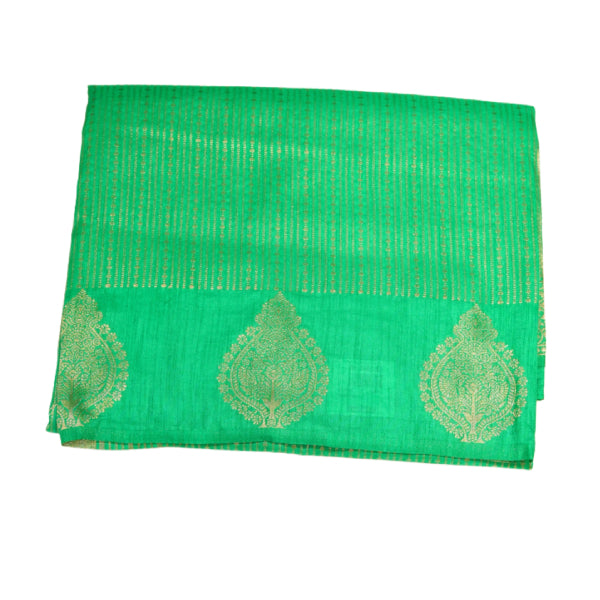 Semi Raw Silk Mango Saree with Striped Zari Line in Body Design