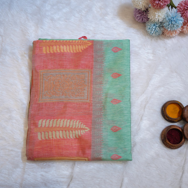 Semi Raw Silk Sarees with Body Meena Putta Design