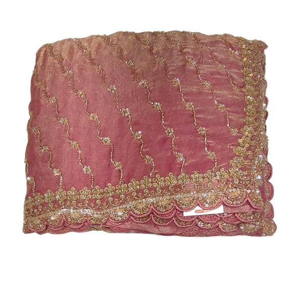 Bay Silk Saree with Kundan Work with Sequence Pattern