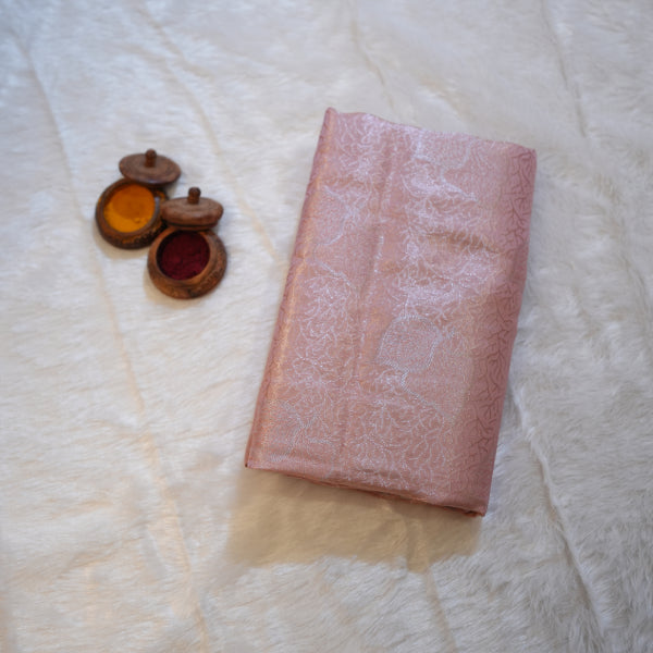 Copper Banarasi Saree with Beautiful Copper Weaving Leaf Design