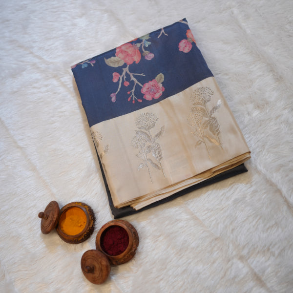 Dola Silk Sarees with Floral Pattern Design