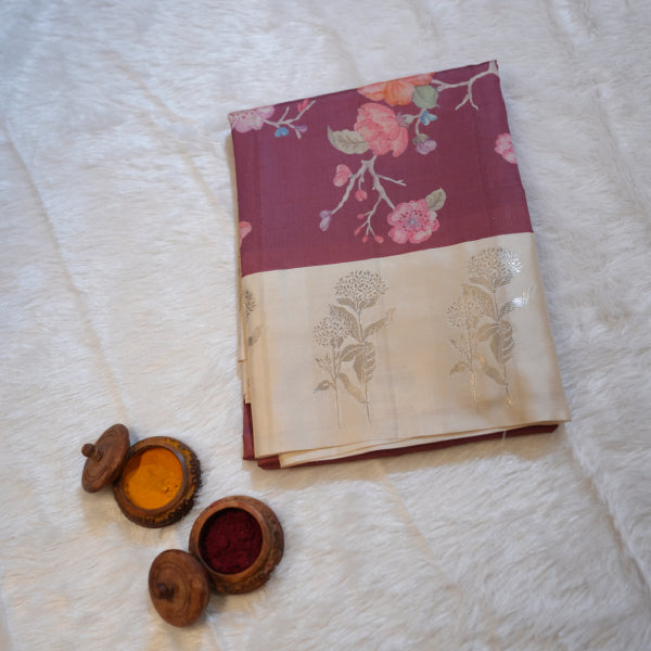 Dola Silk Sarees with Floral Pattern Design