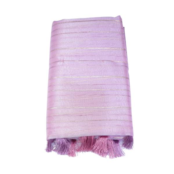 Organza Sarees with Striped Zari Line With Slub Line Design Body