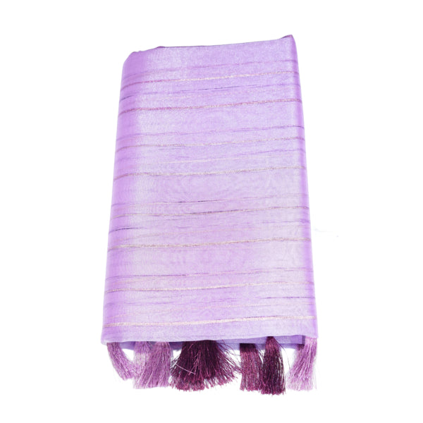 Organza Sarees with Striped Zari Line With Slub Line Design Body