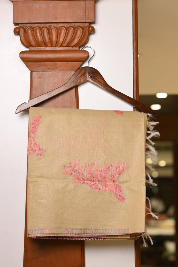 Chandheri Cotton Sarees with Fish Thread Weaving Design