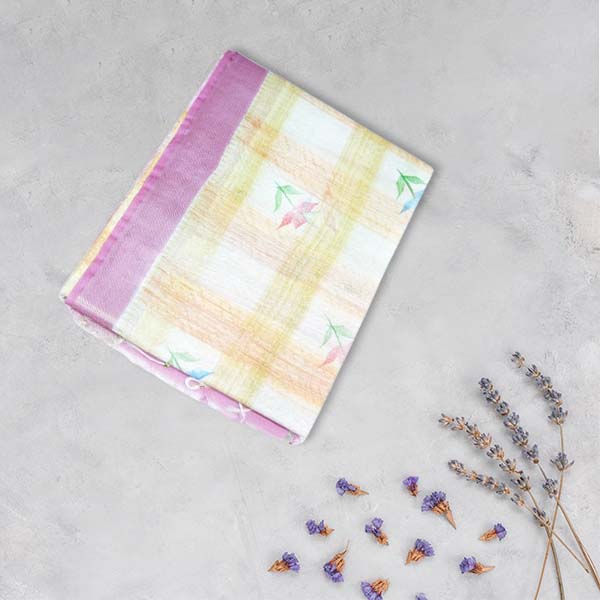 Staple Silk Sarees with Thread Weaving Hand Painted Sarees