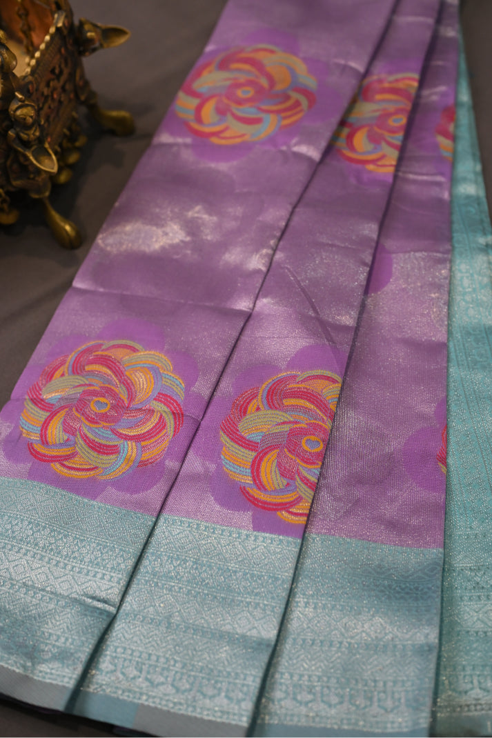 Cotton Kotta Slab Sarees with Allover Body Copper Thread Flower Putta Weaving