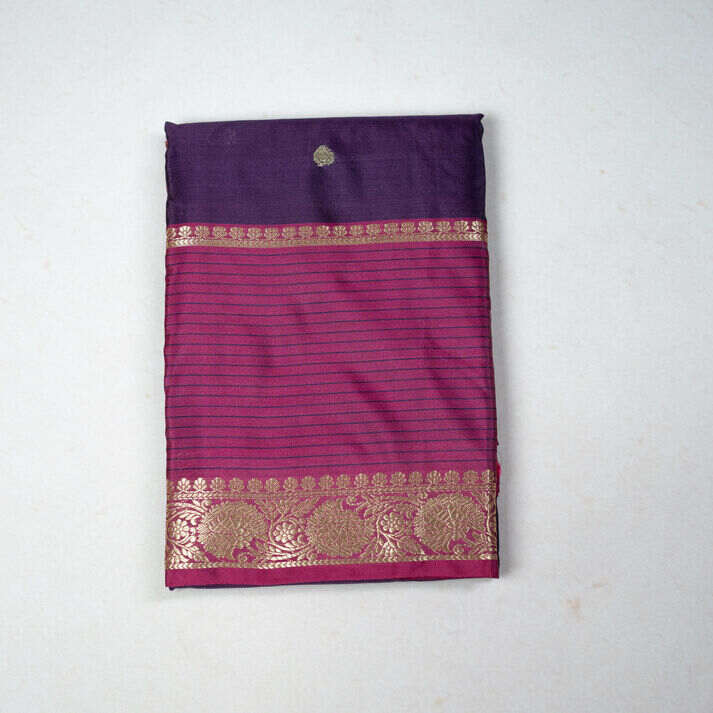 Fancy Soft Silk Saree with Copper and Silver Butta Design